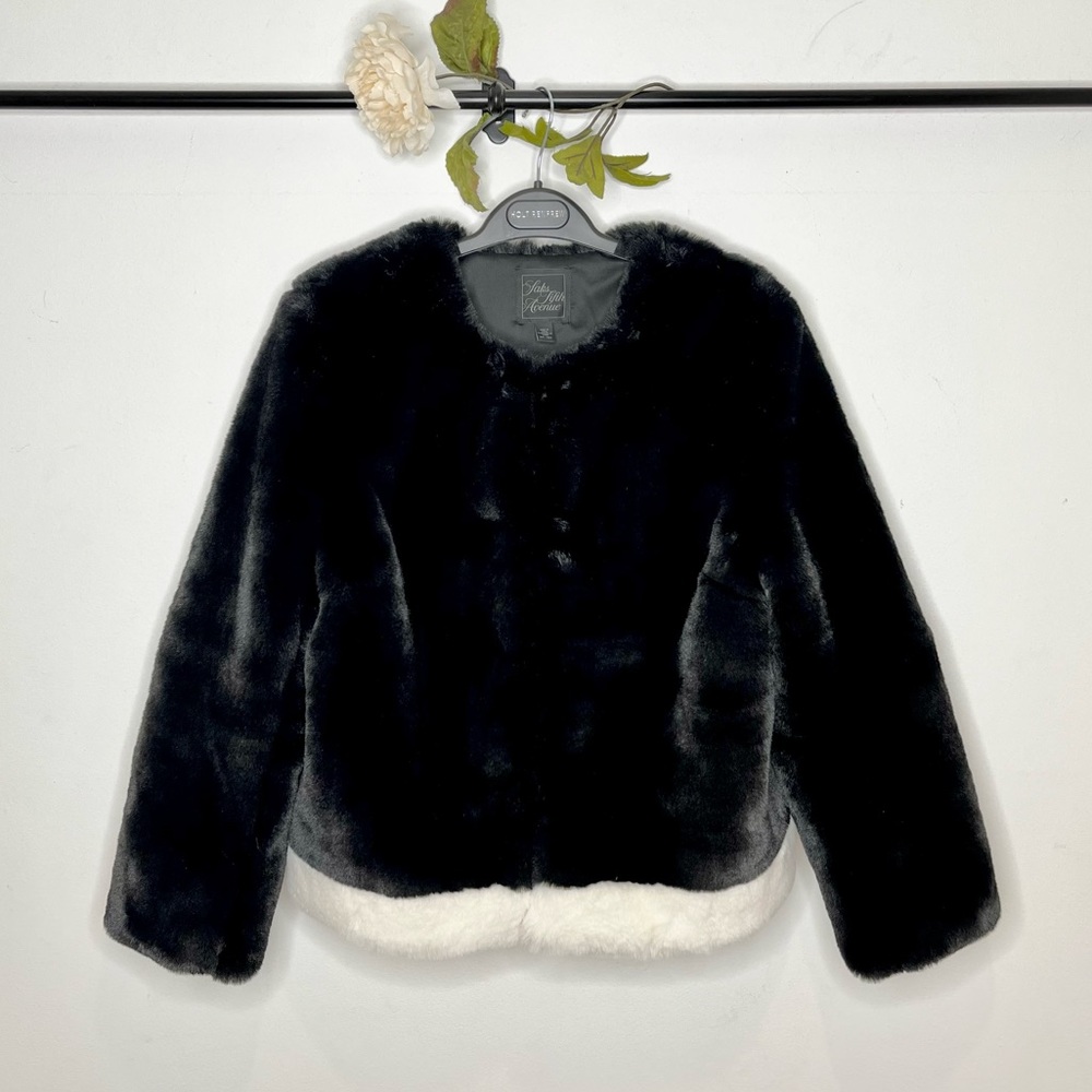 Saks Fifth Avenue Faux Fur Evening Coat